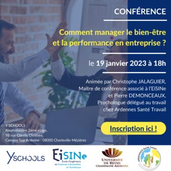 Conférence « Comment manager le bien-être et la performance en entreprise ? » à Charleville-Mézières le 19 janvier 2023